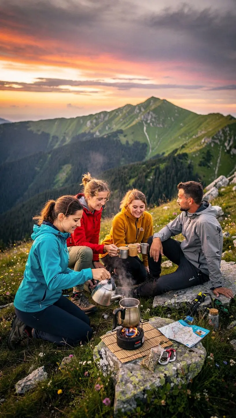 Pohľad na čajovú záhradu s rozkvitnutými bylinkami
