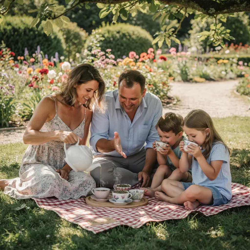 Relaxujúca atmosféra s čajovou kanvicou a sviečkami na pozadí.